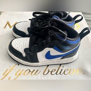 Boy Kids Black and Blue Sneakers Shoes. Sport.